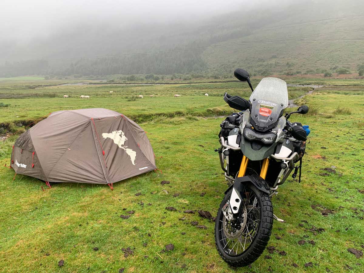 Moto Camping Scotland rain