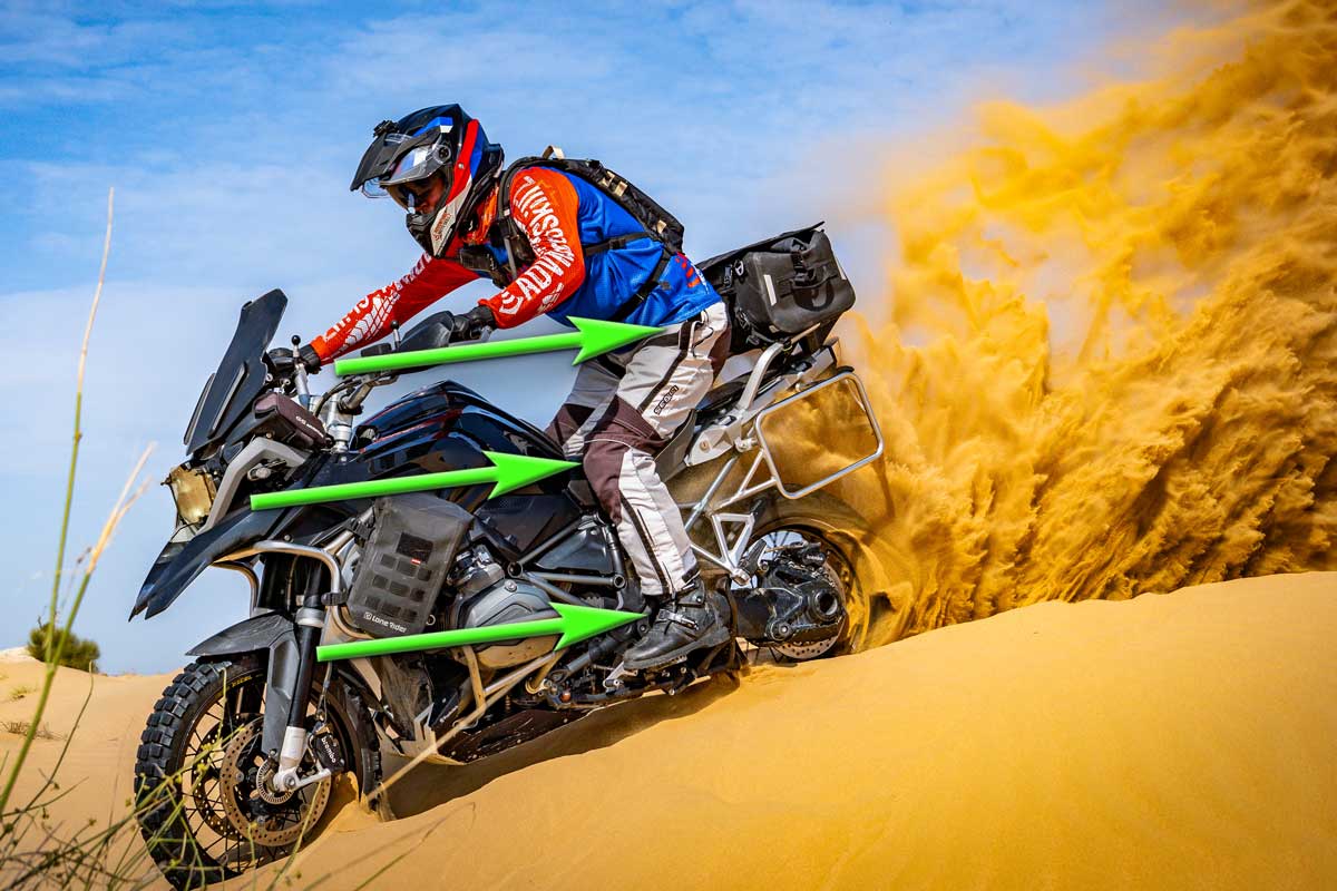 Downhill standing with arrows